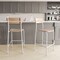 Emma and Oliver Blanchard Set of 2 Bar Stools with Metal Frames and Solid Wood Seats and Backs with Antique Finishes